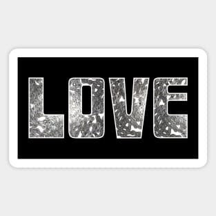 Mass of Bike Chain Love (white outline) Magnet